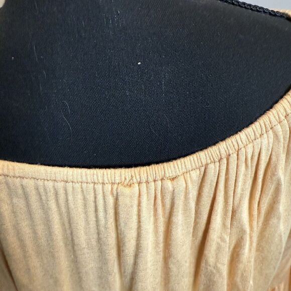 Easel Dress Ruffle Hem Lattice Tie Front Popcorn Yellow Women's Size Medium NWOT - Picture 9 of 15